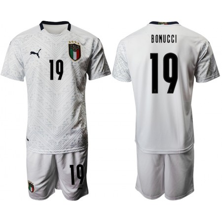 Italien Fotbollströjor Leonardo Bonucci 19 Barn Borta tröja EM 2020 Kortärmad